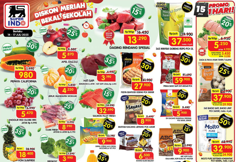 Buruan Cek! Promo Superindo Weekday Terbaru 14-17 Juli 2025, Banyak Diskon Spesial Buat Belanja Hemat
