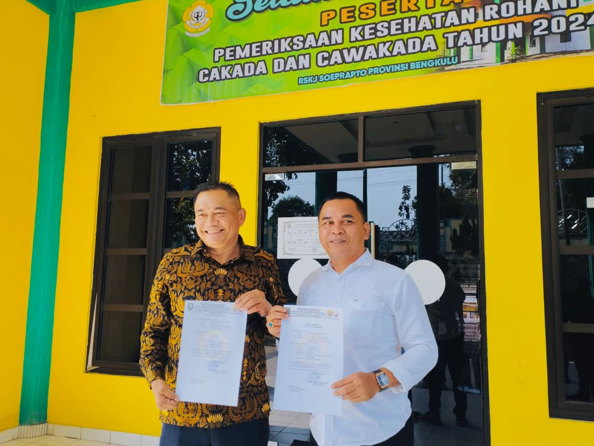 2 Bakal Paslon Cakada Bengkulu Tengah Tes Kesehatan Rohani di RSKJ Soeprapto 