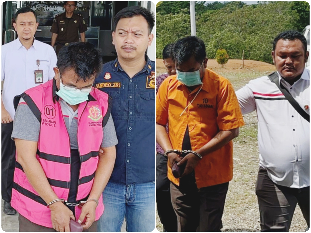 Datang Kenakan Baju Orange, Mantan Pejabat Bengkulu Tengah Tersangka Dugaan Korupsi Tukar Rompi Pink ke Rutan