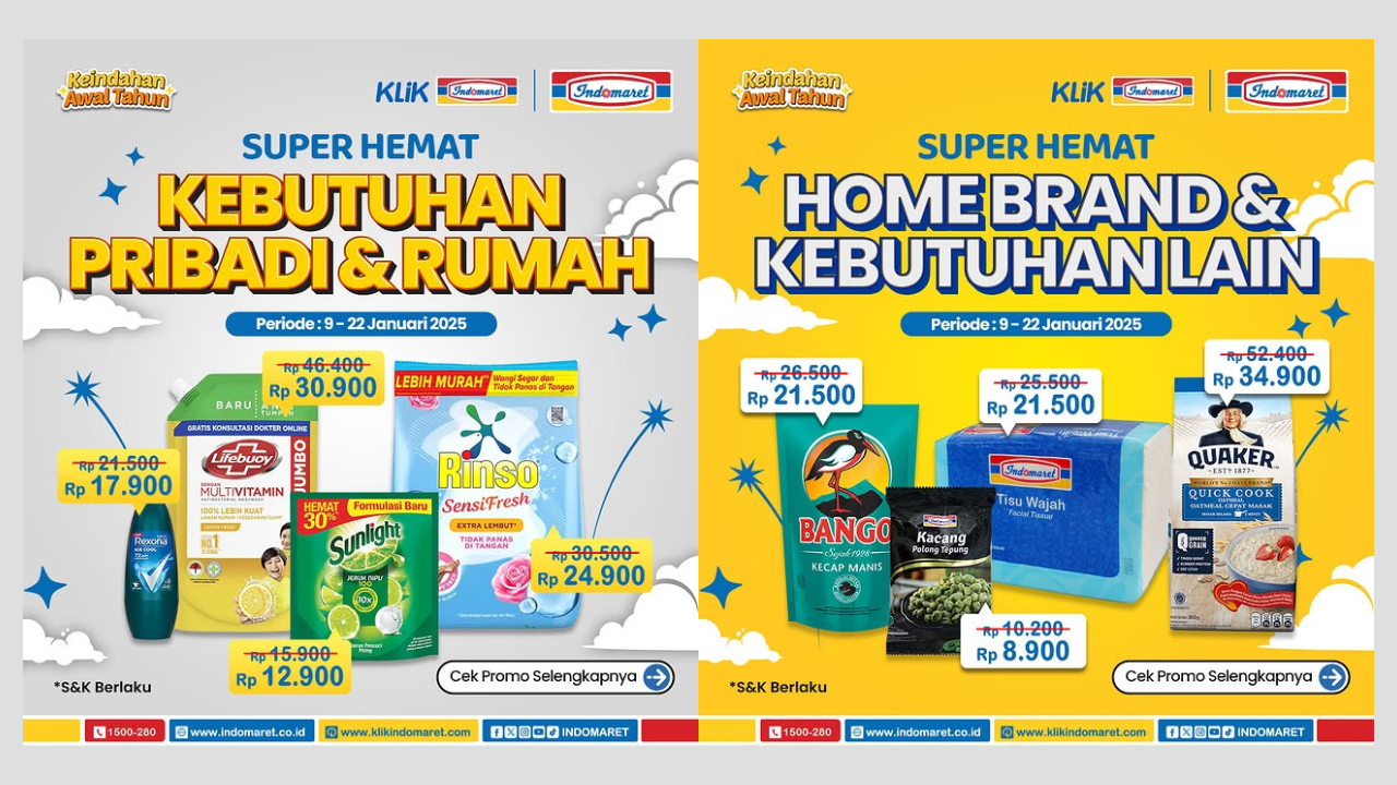 Nikmati Promo JSM Indomaret 17-19 Januari 2025, Rinso Detergen Cuma Rp10 Ribuan!