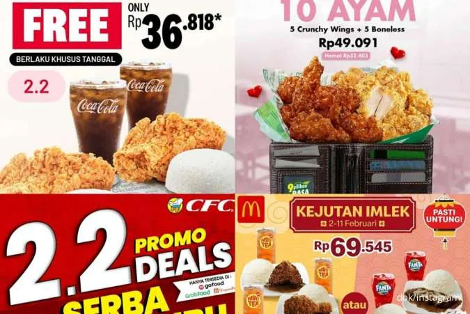 Promo 2.2 Aneka Menu Ayam Februari 2024: KFC, McD, Wingstop, & CFC! Nikmati Diskon & Paket Spesial