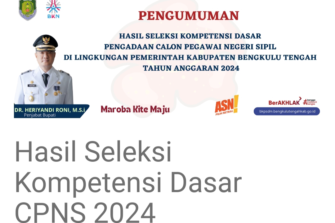 Hasil Tes SKD CPNS Pemkab Bengkulu Tengah 2024 Diumumkan, Simak Penjelasan Kode P/L