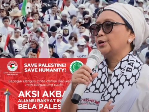 Momen Keharuan Menlu Retno dan Puisi Ciptaannya untuk Rakyat Palestina yang Menyentuh Hati