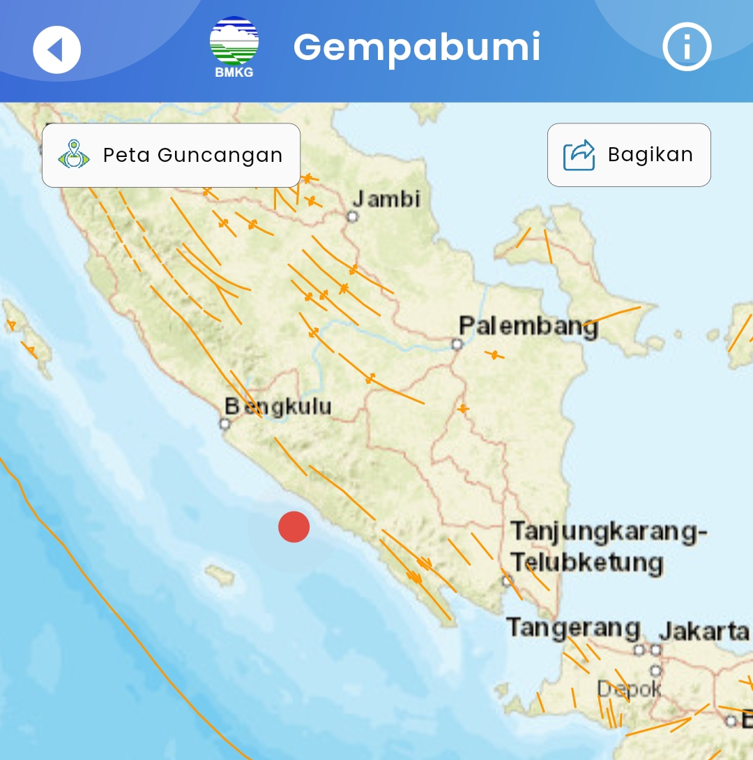 BREAKING NEWS: Gempa Bumi Guncang Provinsi Bengkulu, Cek Magnitudo dan Pusatnya di Sini