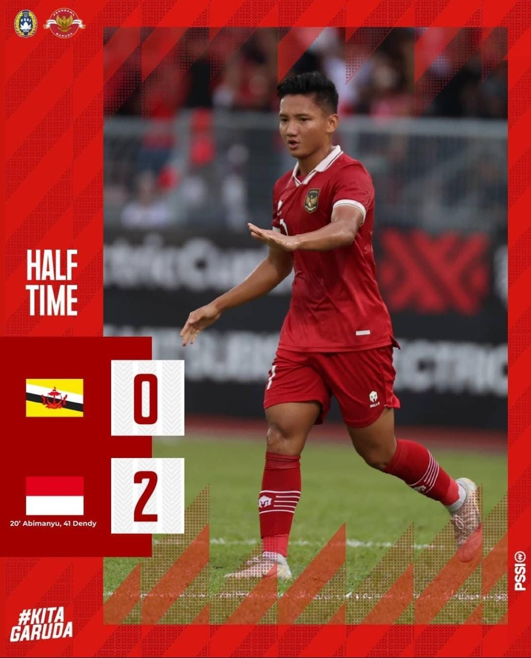 Satu Pemain Brunei Diusir Wasit, Indonesia Unggul 2-0