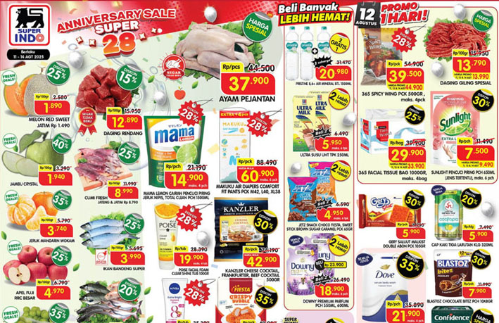 Katalog Promo Superindo Minggu Ini 11–14 Agustus 2025, Kebutuhan Rumah Tangga Banyak Diskon!