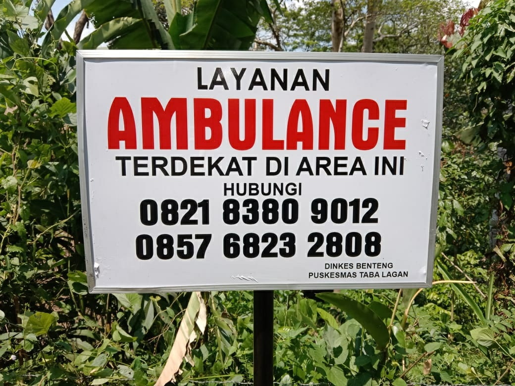 200 Plang Nomor Layanan Ambulance Terpasang di Benteng