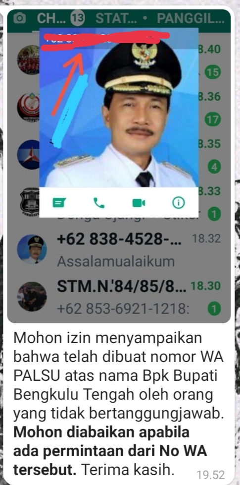 Nama Bupati Benteng Dicatut OTD, Diduga Cari Mangsa Lewat WA