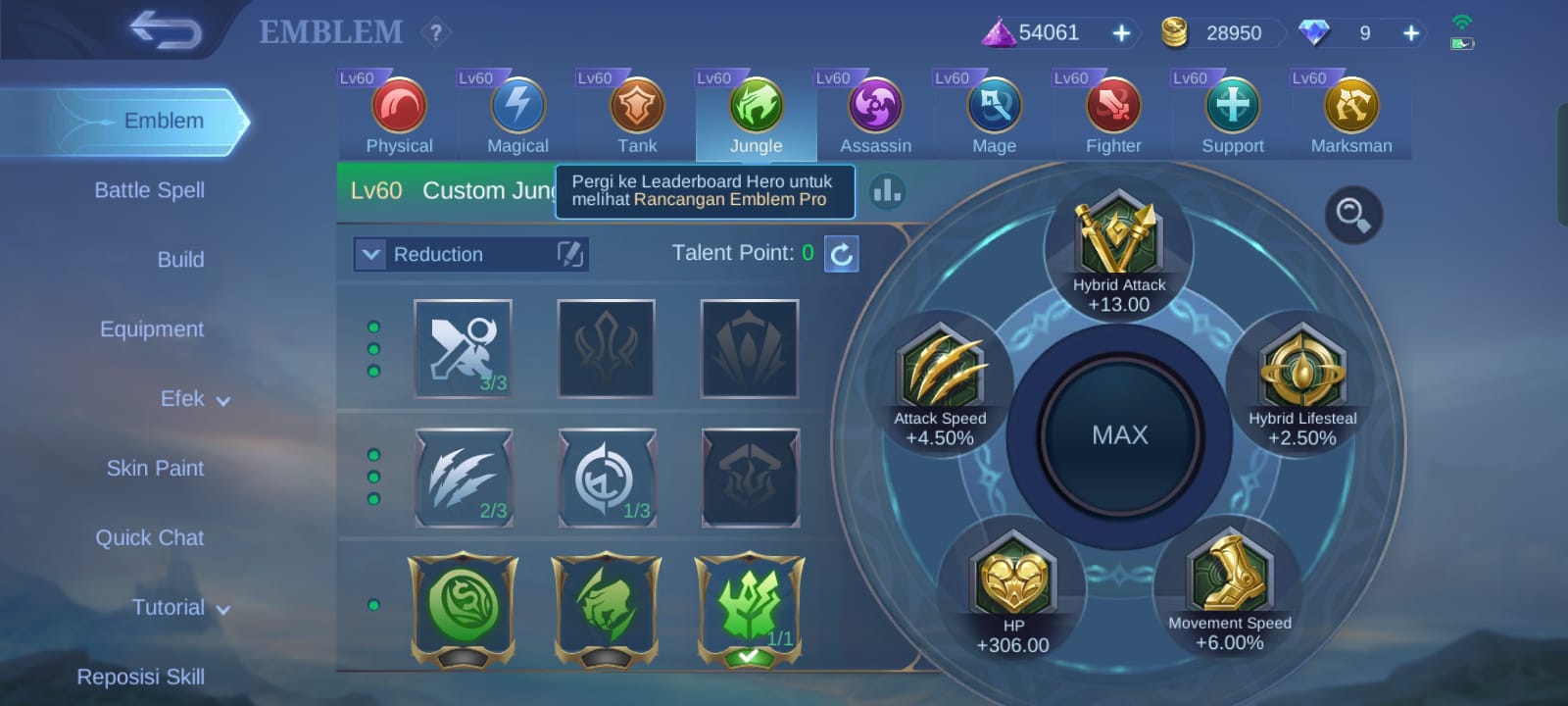Talent Emblem Terbaru yang Sering Digunakan oleh Para Pro Player di Mobile Legends, Wajib Dicoba!