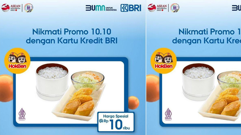 Promo 10.10 HokBen x BRI Bikin Kenyang, 4 Menu Hoka Hemat Cuma Rp10.000