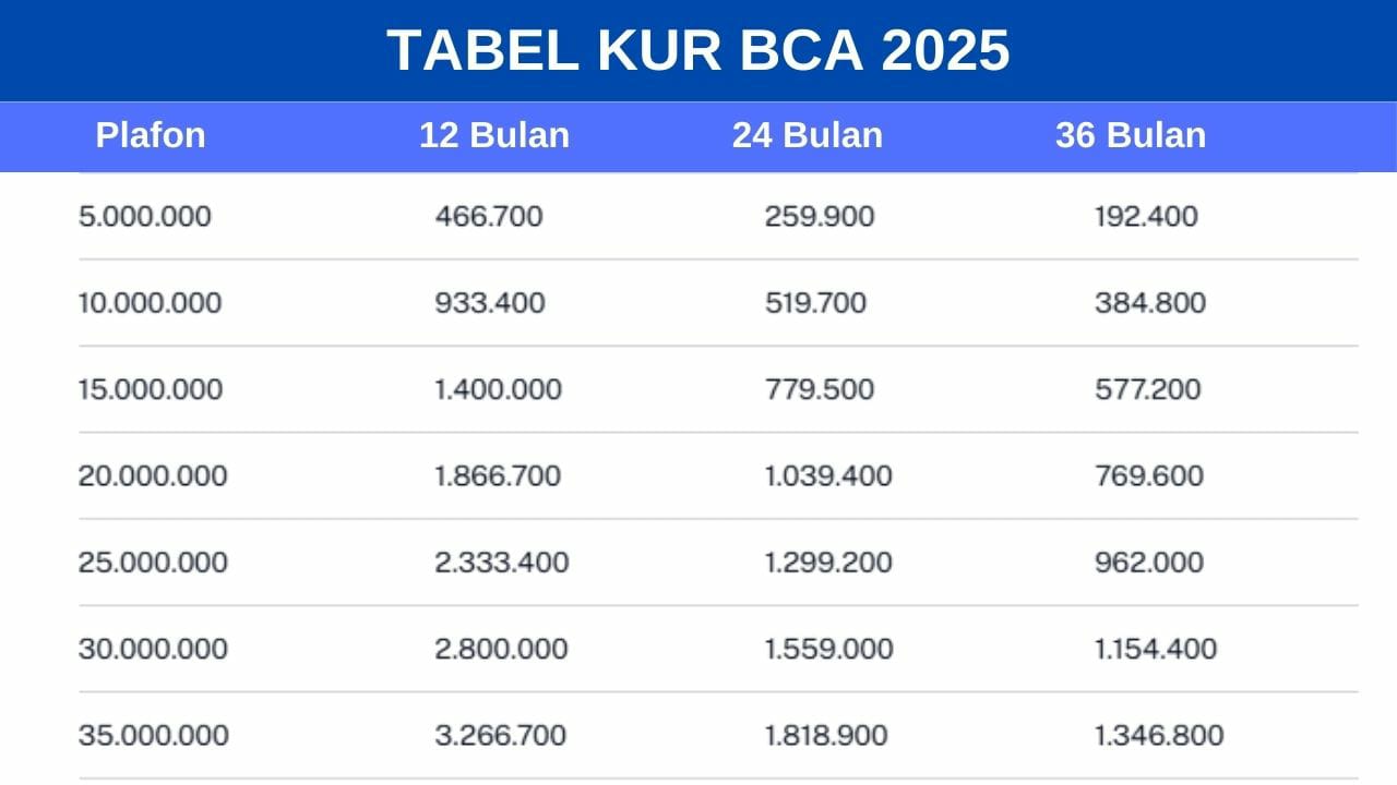 KUR BCA 2025: Pinjaman Rp10 Juta hingga Rp100 Juta untuk UMKM