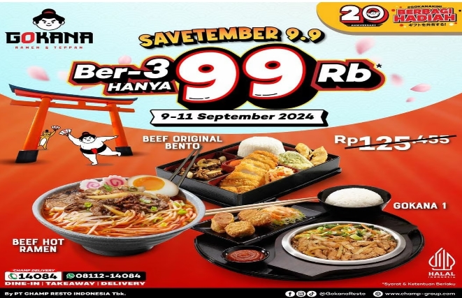 Nikmati Sensasi Promo 9.9 di Gokana! Hanya Berlaku Selama 3 Hari, Menu Hemat Cuma Rp9.900