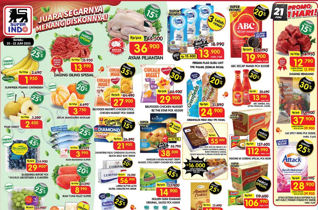 Jangan Lewatkan! Promo JSM Superindo Terbaru 20–22 Juni 2025, Belanja Hemat Menjelang Akhir Bulan!