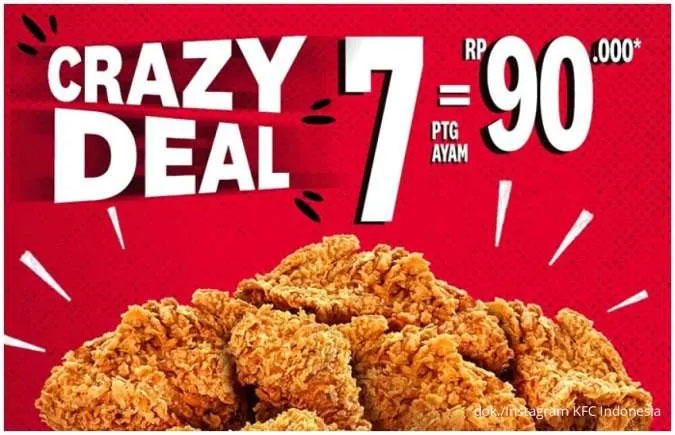 Spesial Hari Kamis! KFC Crazy Deal: 7 Ayam Cuma Rp 90.000, Hemat & Lezat!