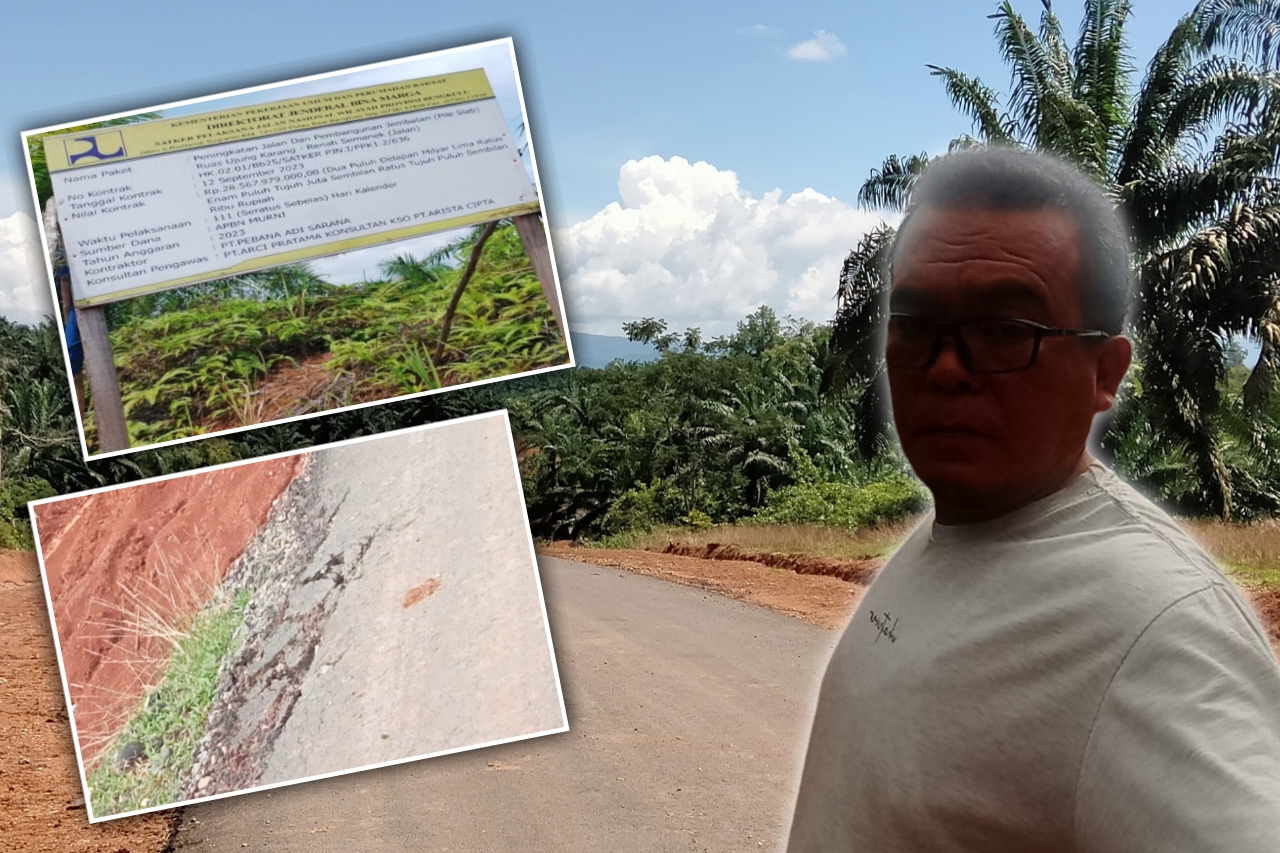 Jalan Inpres Bengkulu Tengah Senilai Rp28 Miliar Dikritik, APH Diajak Cek ke Lokasi 