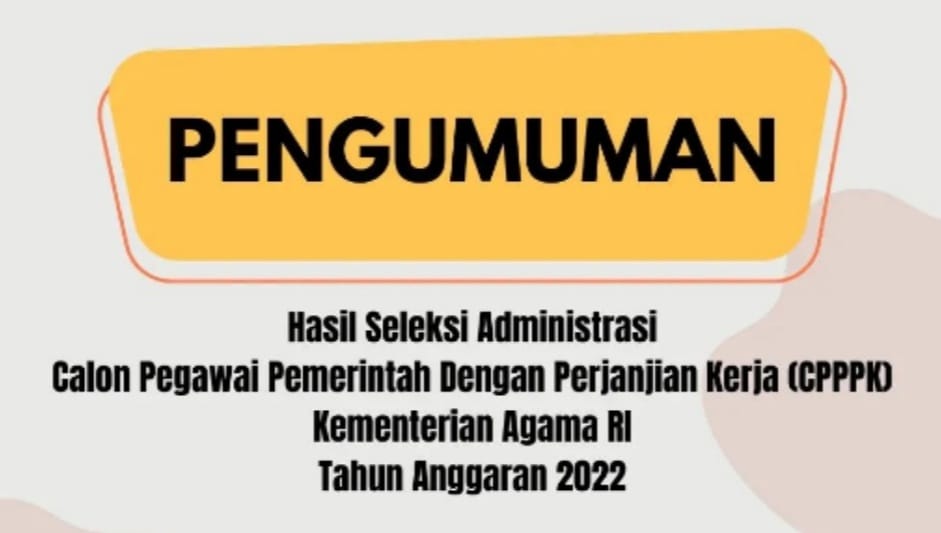 Ini Link Pengumuman PPPK Kemenag, Masa Sanggah Berakhir 18 Januari