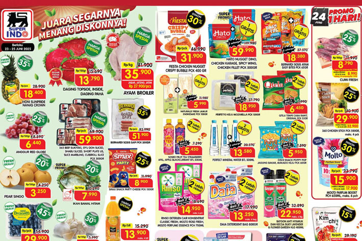 Diskon Gila-Gilaan! Intip Promo Superindo Weekday 23–25 Juni 2025, Belanja Hemat Jelang Akhir Bulan