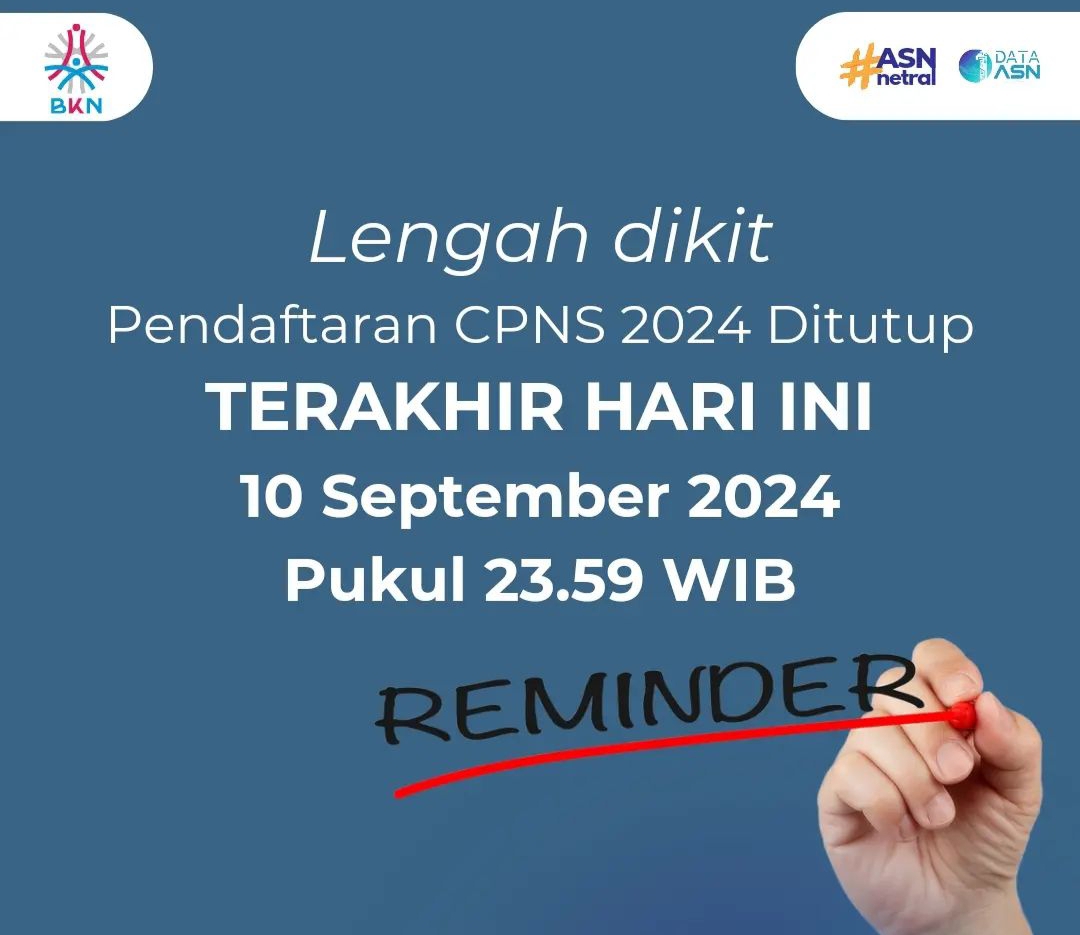 Pendaftaran CPNS Ditutup Hari Ini, Cek Daftar Instansi dengan Jumlah Pelamar Terbanyak dan Paling Sedikit