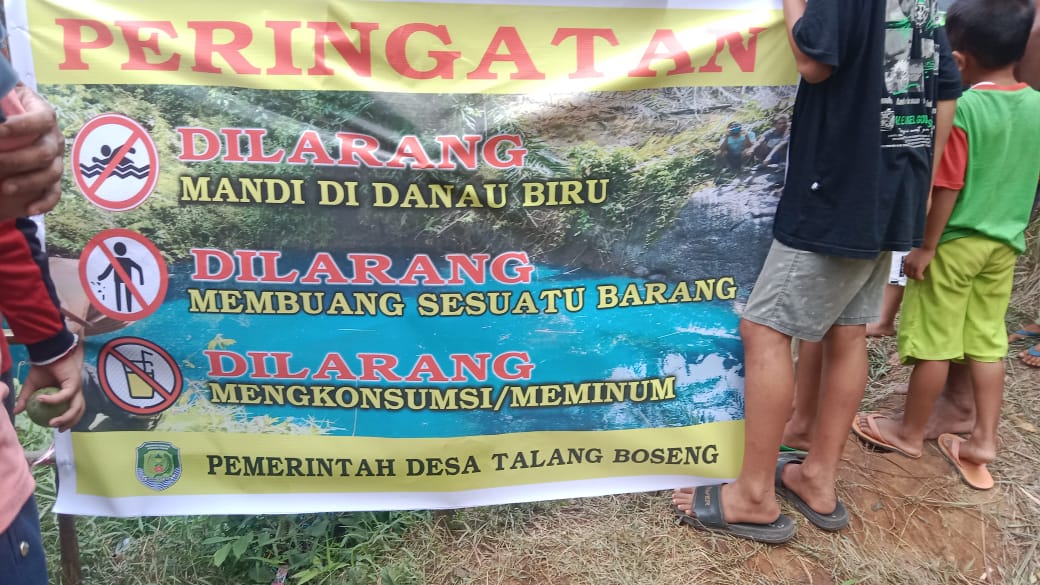 Keunikan Danau Biru Talang Boseng Sedot Puluhan Pengunjung dari Berbagai Daerah, Desa Pasang Pengumuman Ini