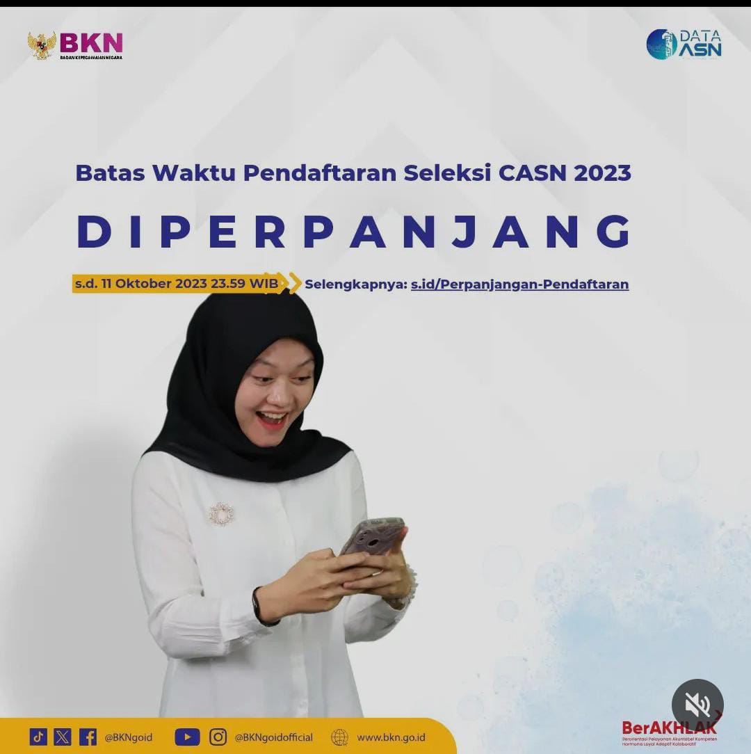 Kabar Terbaru, Penutupan Pendaftaran CASN 2023 Diperpanjang Hingga 11 Oktober