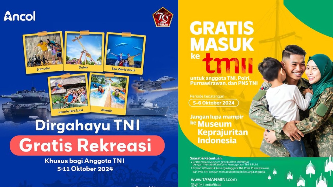 Spesial HUT TNI ke-79! Wisata Ancol dan TMII Berikan Tiket Masuk Gratis, Cek Syarat dan Ketentuannya