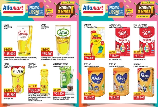 Katalog Promo JSM Alfamart 11-13 Oktober 2024, Ada Diskon Harga untuk Beras, Minyak Goreng dan Susu Bayi