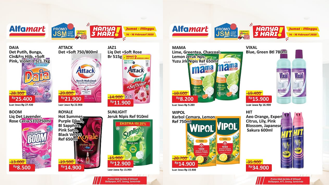 Diskon Hebat! Promo JSM Alfamart 15 Februari 2025, Detergen Boom Hanya Rp8.500