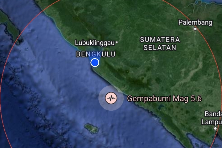 Cek Daftar Wilayah yang Rasakan Gempa Bumi Magnitudo 5,6 Berpusat di Bengkulu Selatan