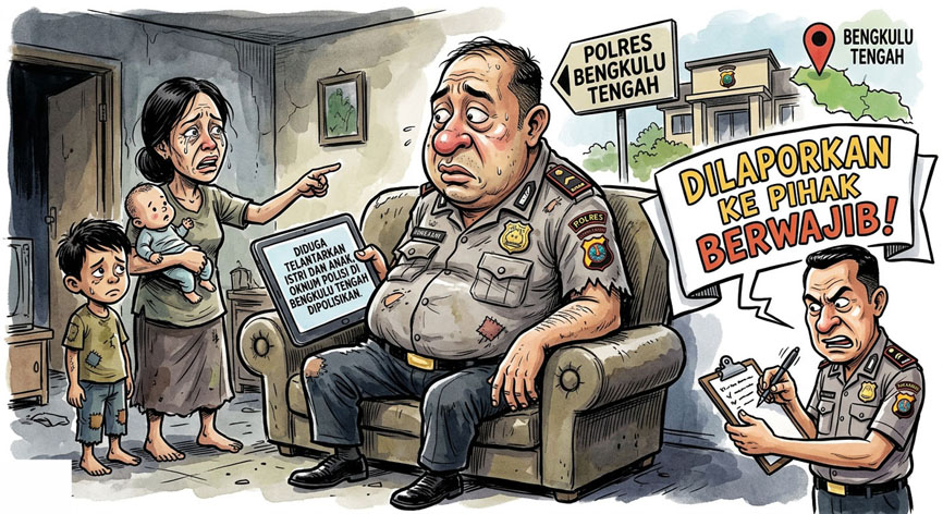 Diduga Telantarkan Istri dan Anak, Oknum Polisi di Bengkulu Tengah Dipolisikan