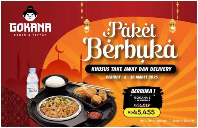 Promo Spesial Gokana Paket Berbuka hingga 30 Maret, Menu Lezat Mulai Rp 43.000-an