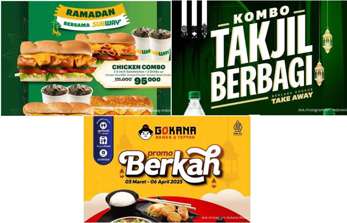 Deretan Promo Ramadan dari Subway, KFC, hingga Gokana, Nikmati Bukber Hemat dan Lezat!