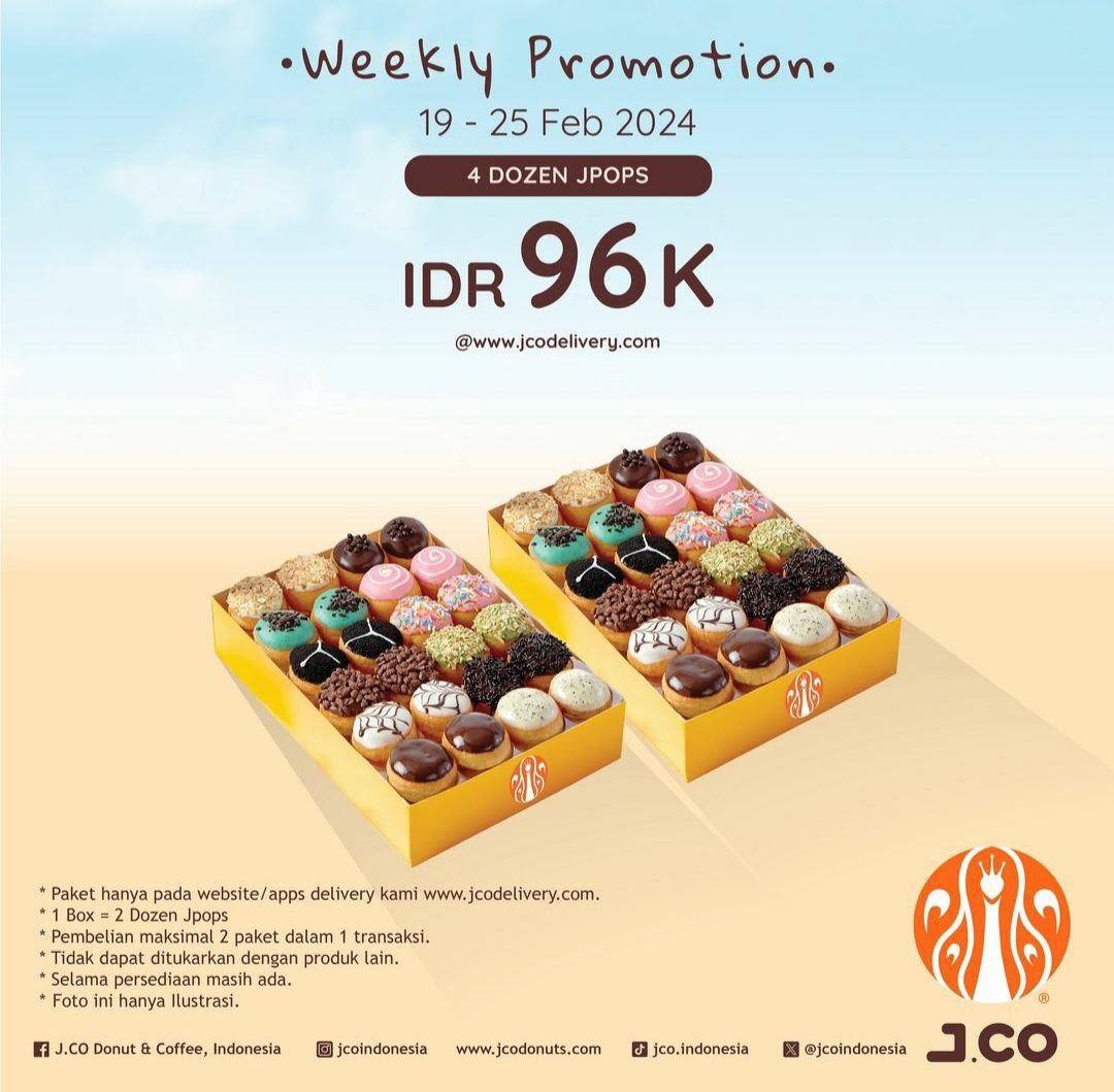 Jangan Lewatkan Promo Mingguan JCO Berakhir 25 Februari 2024, 4 Lusin Donat Mini Hanya