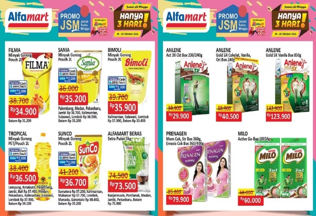 Katalog Promo JSM Alfamart 18-20 Oktober 2024, Banjir Diskon Minyak Goreng dan Susu