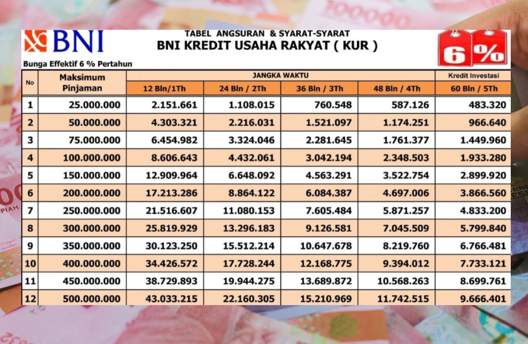 KUR BNI 2025: Pinjaman Hingga Rp500 Juta, Cicilan Ringan, Tenor Panjang, dan Bunga Super Rendah!