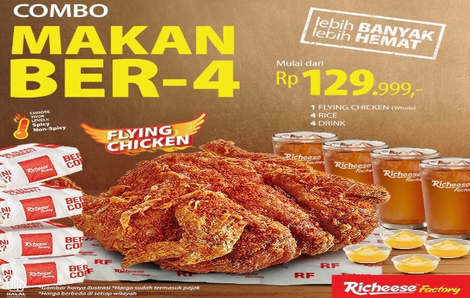 Serbu 3 Promo Combo Richeese, Ada Menu 1 Ayam Utuh, Fire Chicken Hingga Chicken Katsu