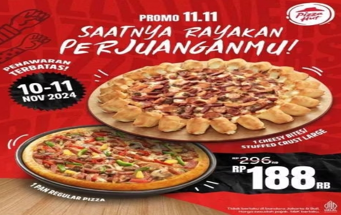 Promo Spesial 11.11 di Pizza Hut dan PHD, Nikmati 1 Pan Pizza Mulai dari Rp 120.000