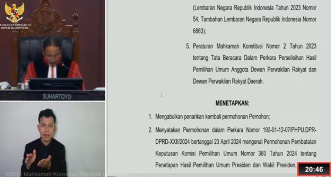 MK Putuskan Perkara PHPU Pileg DPRD Kabupaten Bengkulu Tengah Dapil 3, Ini Bunyinya 