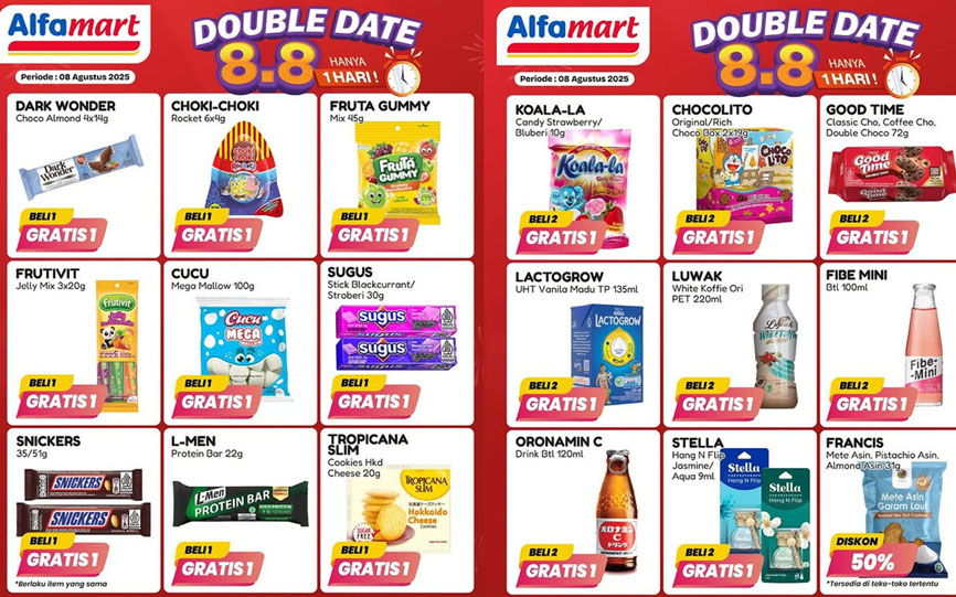 Katalog Promo JSM Alfamart 8–10 Agustus 2025: Banjir Diskon & Beli 1 Gratis 1!