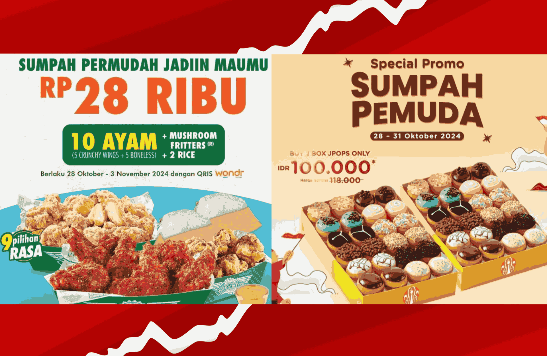 Promo Menarik Hari Sumpah Pemuda di Wingstop dan JCO, Jangan Sampai Ketinggalan!