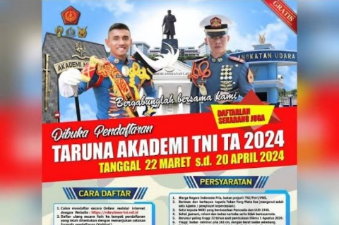 RESMI DIBUKA! Pendaftaran Penerimaan Taruna Akademi TNI Tahun 2024, Cek Syarat dan Link Daftar di Sini 