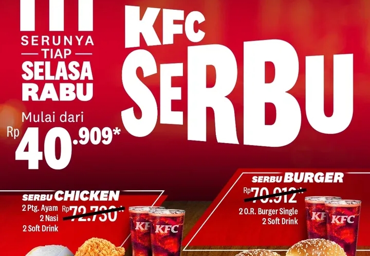 Nikmati Promo SERBU KFC! Pilih Paket Ayam Goreng Atau Burger Hanya Rp40 Ribuan