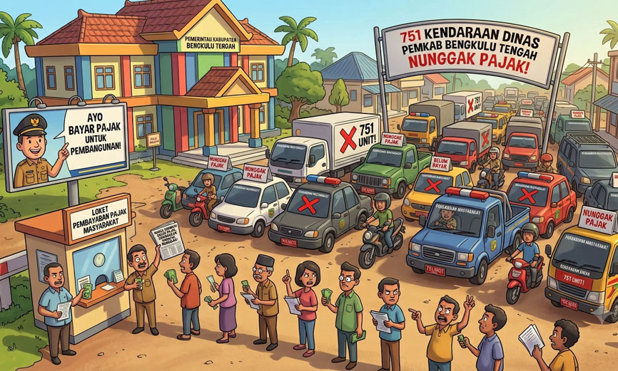 Gencar Imbau Warga Taat Pajak, 751 Kendaraan Dinas di Bengkulu Tengah Malah Nunggak Pajak!