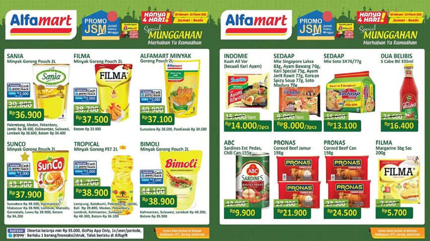 Promo JSM Alfamart 28 Februari-2 Maret 2025: Diskon Spesial Ramadan, Minyak Goreng Cuma Rp36 Ribuan!