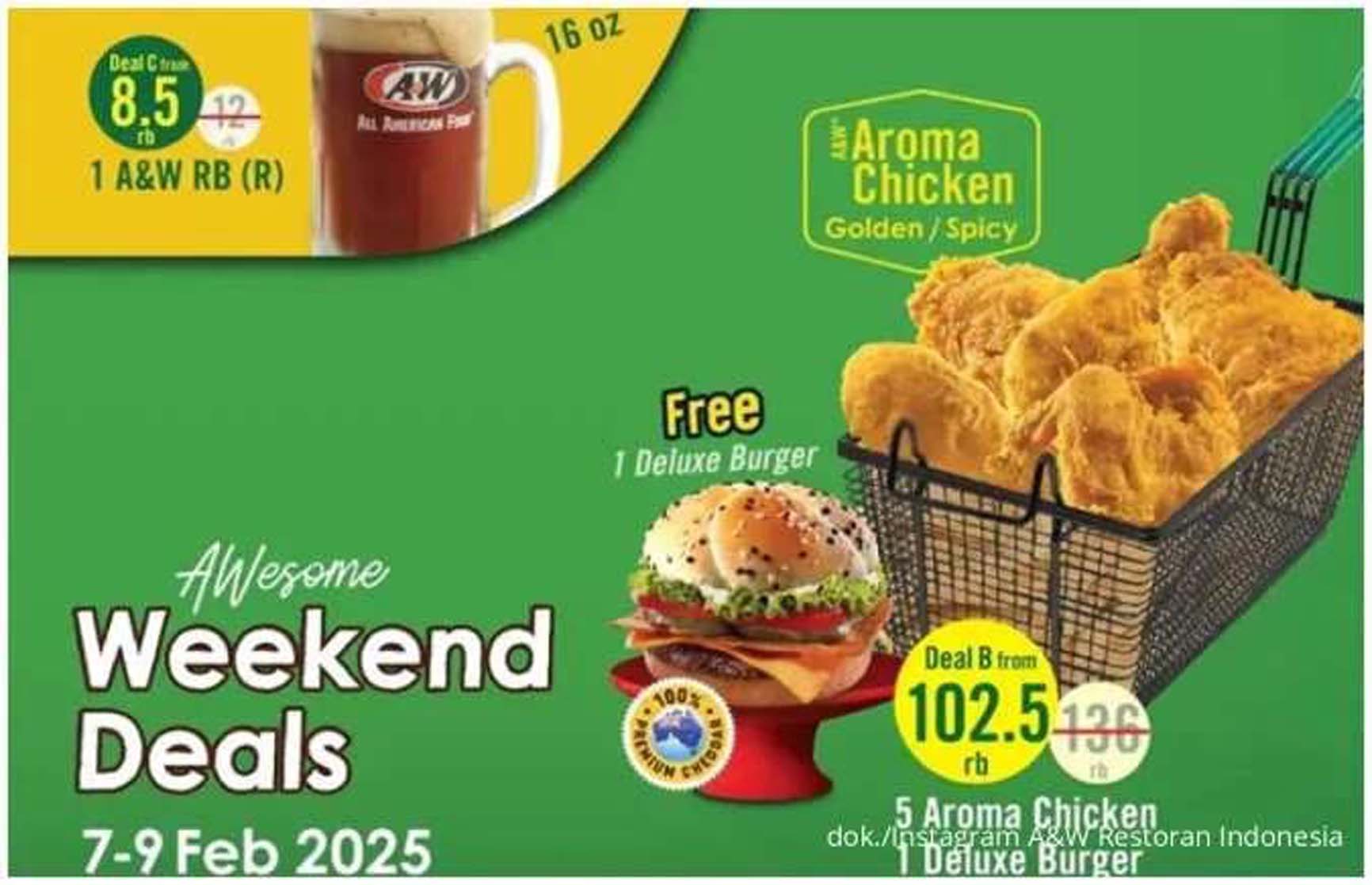 Rayakan Akhir Pekan dengan Promo Seru A&W Weekend Deals, Diskon Besar-Besaran 7-9 Februari 2025!