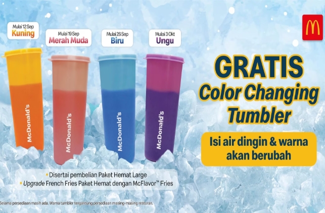 Promo McDonald's! Dapatkan 1 Color Changing Tumbler Secara Gratis, Simak Caranya