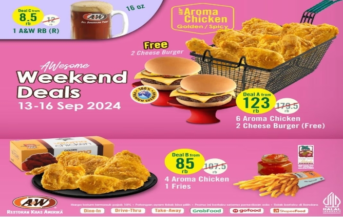 Spesial Weekend! A&W Restoran, Dunkin, dan HokBen Hadirkan Promo Menarik 13-16 September 2024