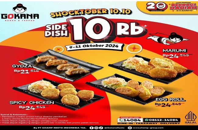 Promo 10.10 Gokana Shocktober, Ada Paket Serba Rp10.000 Hingga Diskon 20%