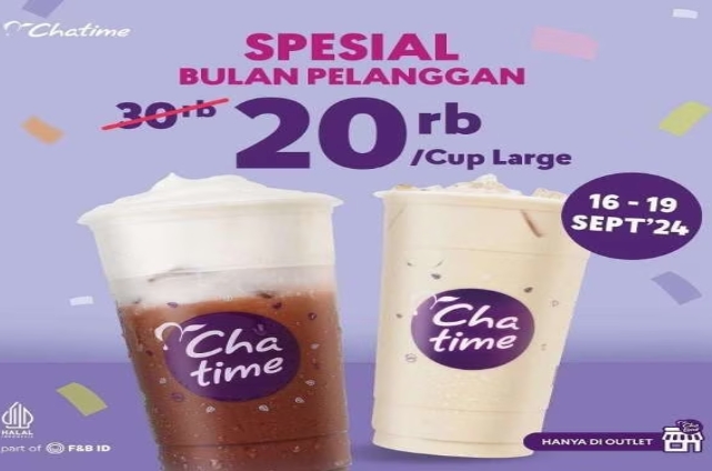 Promo Chatime 16-19 September 2024, Pilih Hazelnut Milk Tea atau Choco Mousse Hanya Rp20 Ribu