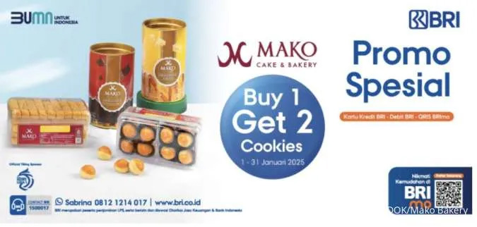 Promo Spesial Mako Bakery x BRI: Buy 1 Get 2 Selama Januari 2025!