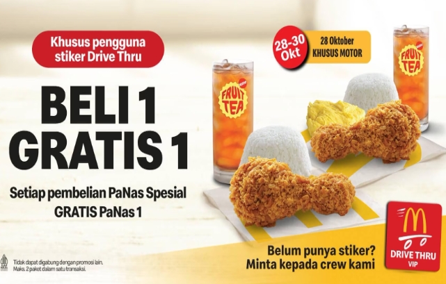 Rayakan Akhir Bulan dengan Promo Spesial Drive Thru McD: Beli 1 Gratis 1!